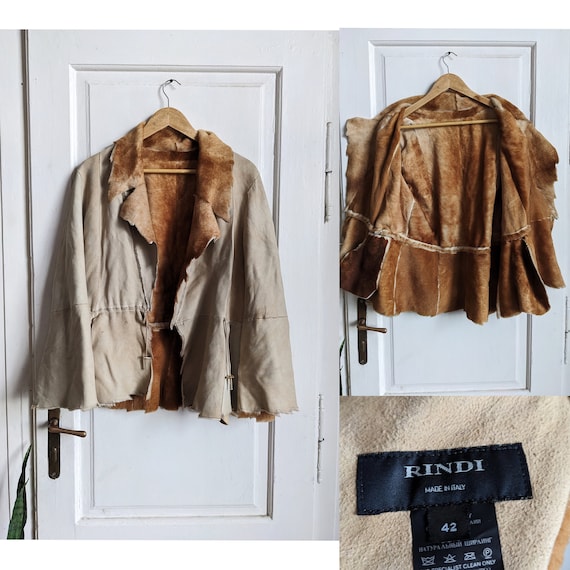 Rindi Patchwork Fur Leather Jacket Shearling - image 1