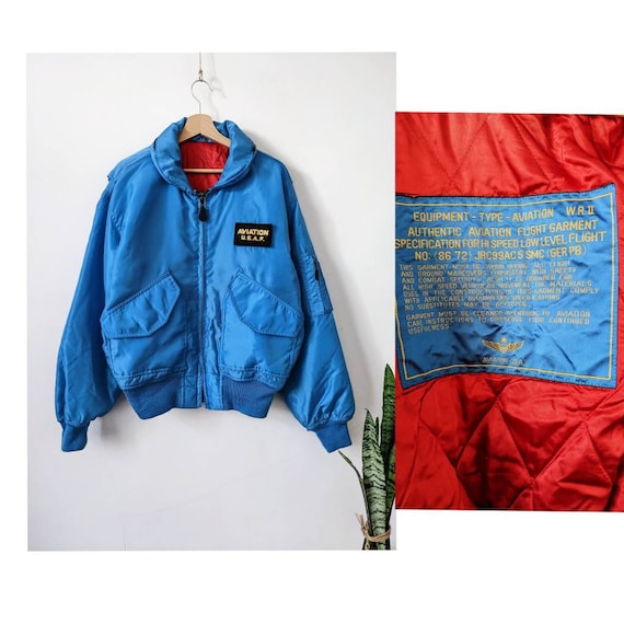 Vintage Aviation USAF Nylon Jacket 80s Alpha Indu… - image 1