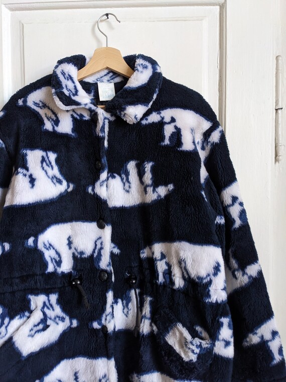 【 VINTAGE 】 Teddy Jacket Vintage Teddy Fleece Jacket Polar Bear Print - Etsy