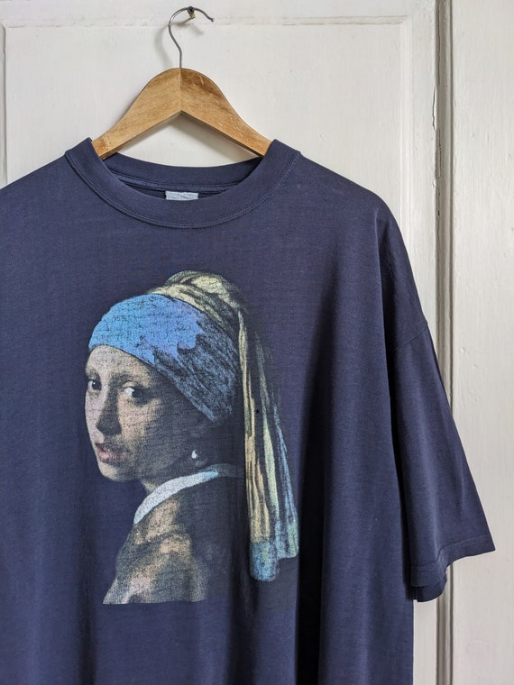 Vintage Johannes Vermeer Art T-Shirt Girl With a … - image 3