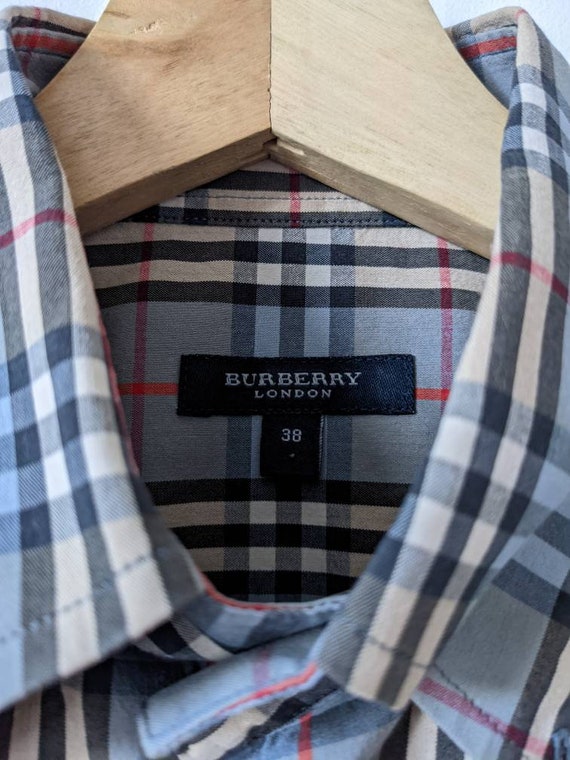 Burberry London Shirt Check Blue Short Sleeve - Etsy