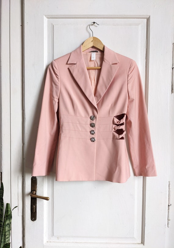 Versace, Vintage Gianni Versace Pink Blazer Tailored Jacket Made in Italy Womens Size 40
