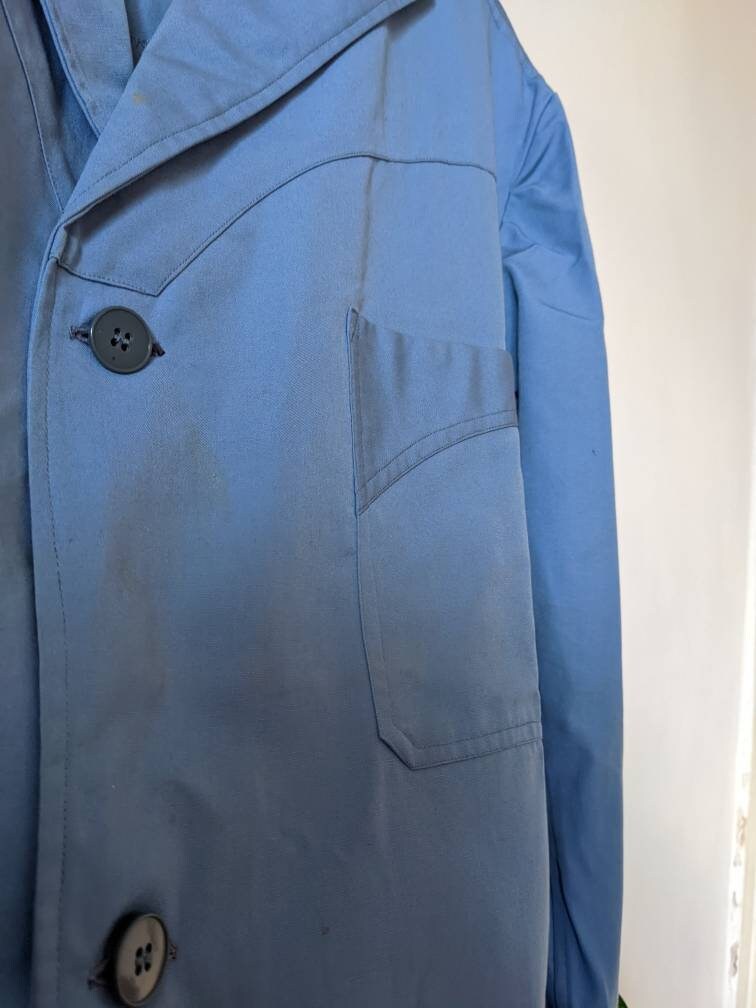 Vintage 60s Chore Work Jacket Sanfor Blue Workwear | Etsy