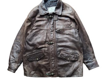ジャケット・アウター 80's France fireman leather jacket FRENCH ARMY LEATHER FIREMAN JACKET フランス軍 ファイヤーマン