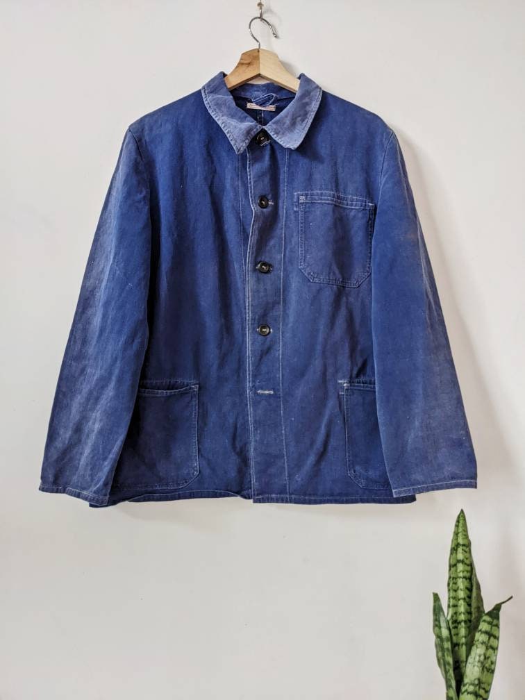 Vintage Work French Jacket 50s Moleskin Chore Sanfor - Etsy