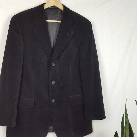 Vintage Yves Saint Laurent Men's Suit Black Velvet