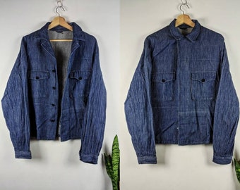 Vintage French Jacket Sanfor Work Indigo 60s