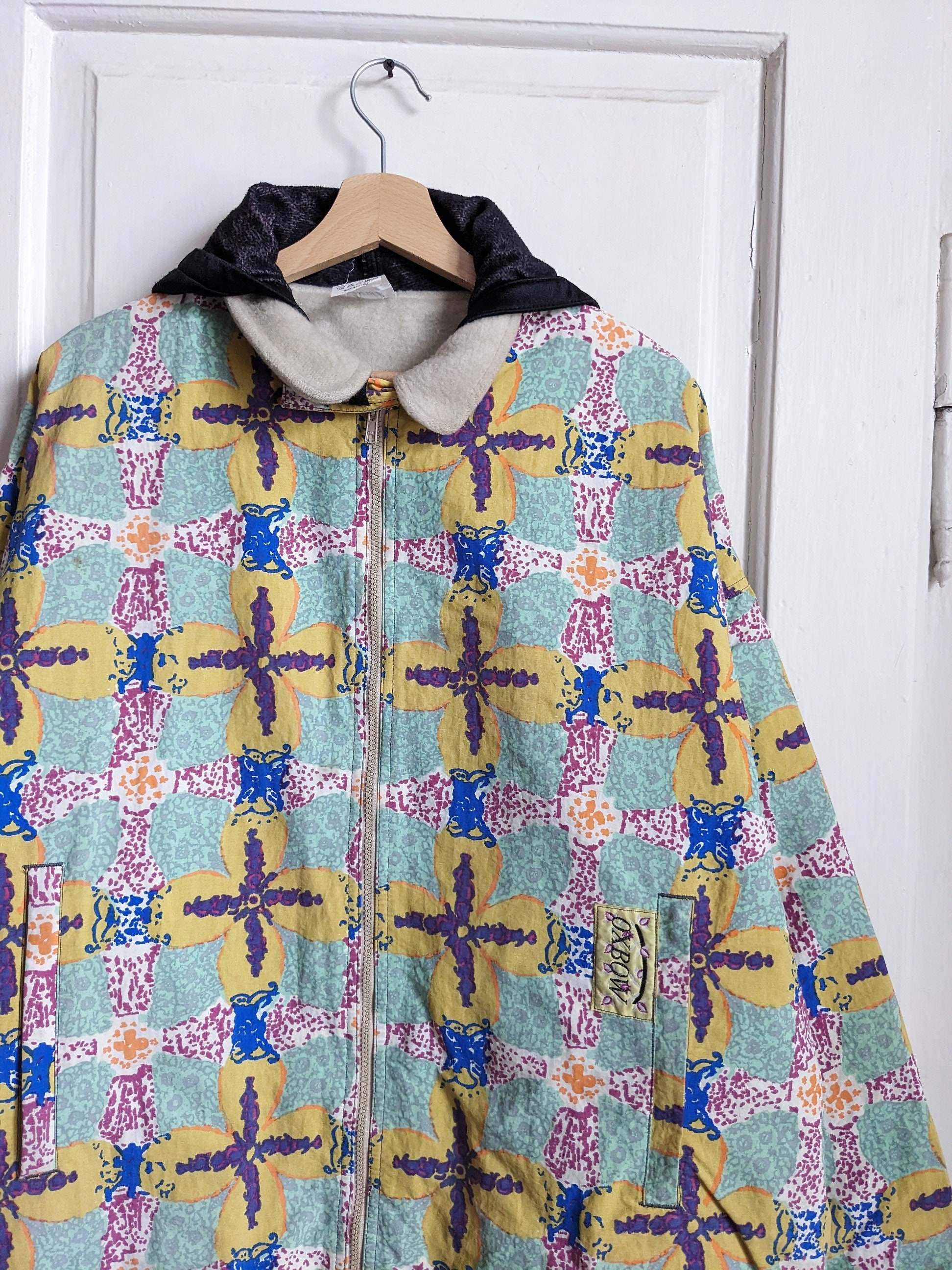 ジャケット・アウター 90s- oxbow fleece half coat Vintage Oxbow Jellicoe Graphic Print Jacket | 90s French Surf