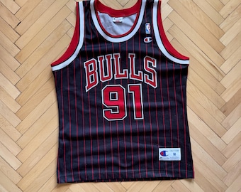 Champion Jersey Chicago Bulls Size XL NBA Dennis Rodman 91 Vintage