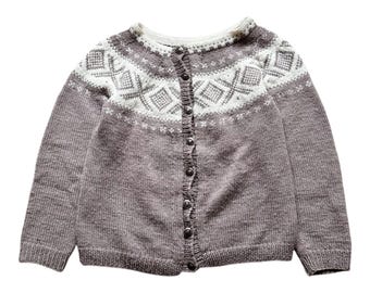 Vintage Scandinavian Wool Cardigan | Icelandic Nordic Knit Button Sweater