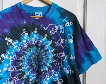 Vintage Liquid Blue Grateful Dead T-Shirt Tie Dye Single Stitch