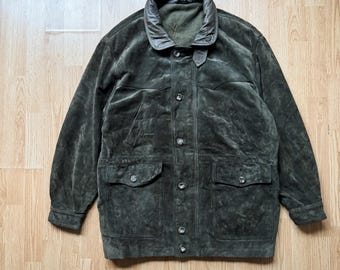 Yves Saint Laurent Pour Homme Suede Jacket Olive Vintage YSL