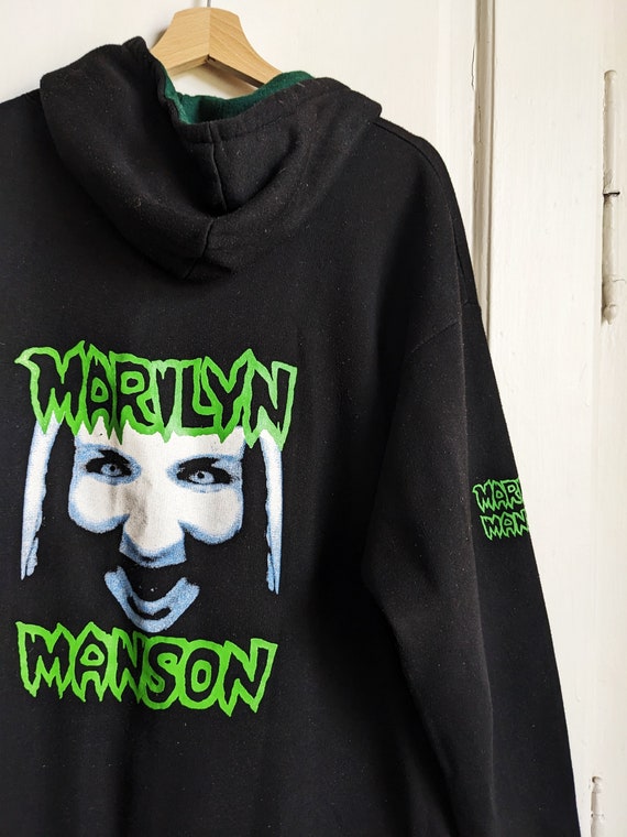 Vintage 90s Marilyn Manson Merch Hoodie MM - image 3