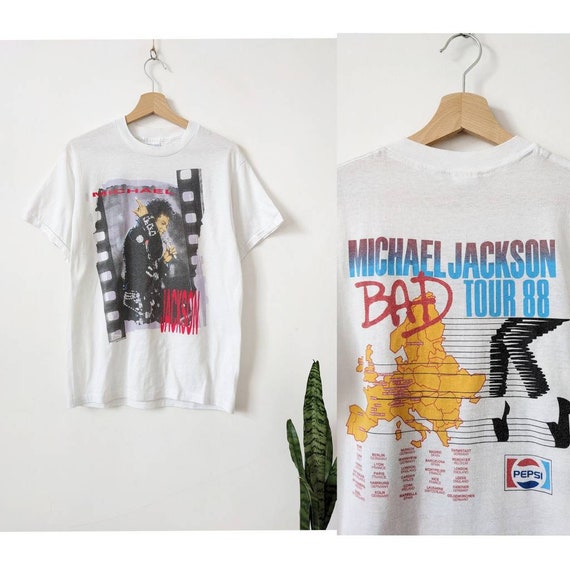 Vintage Michael Jackson Bad 88 Tour Merch T-shirt Single -  UK