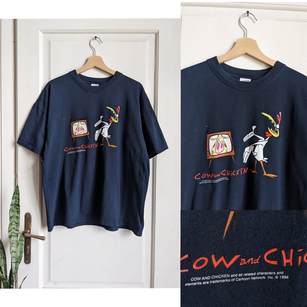 T-shirt Vintage Funny Cow Chicken - Coupe Classique Léger - Motif Humour Vache Poule - 3