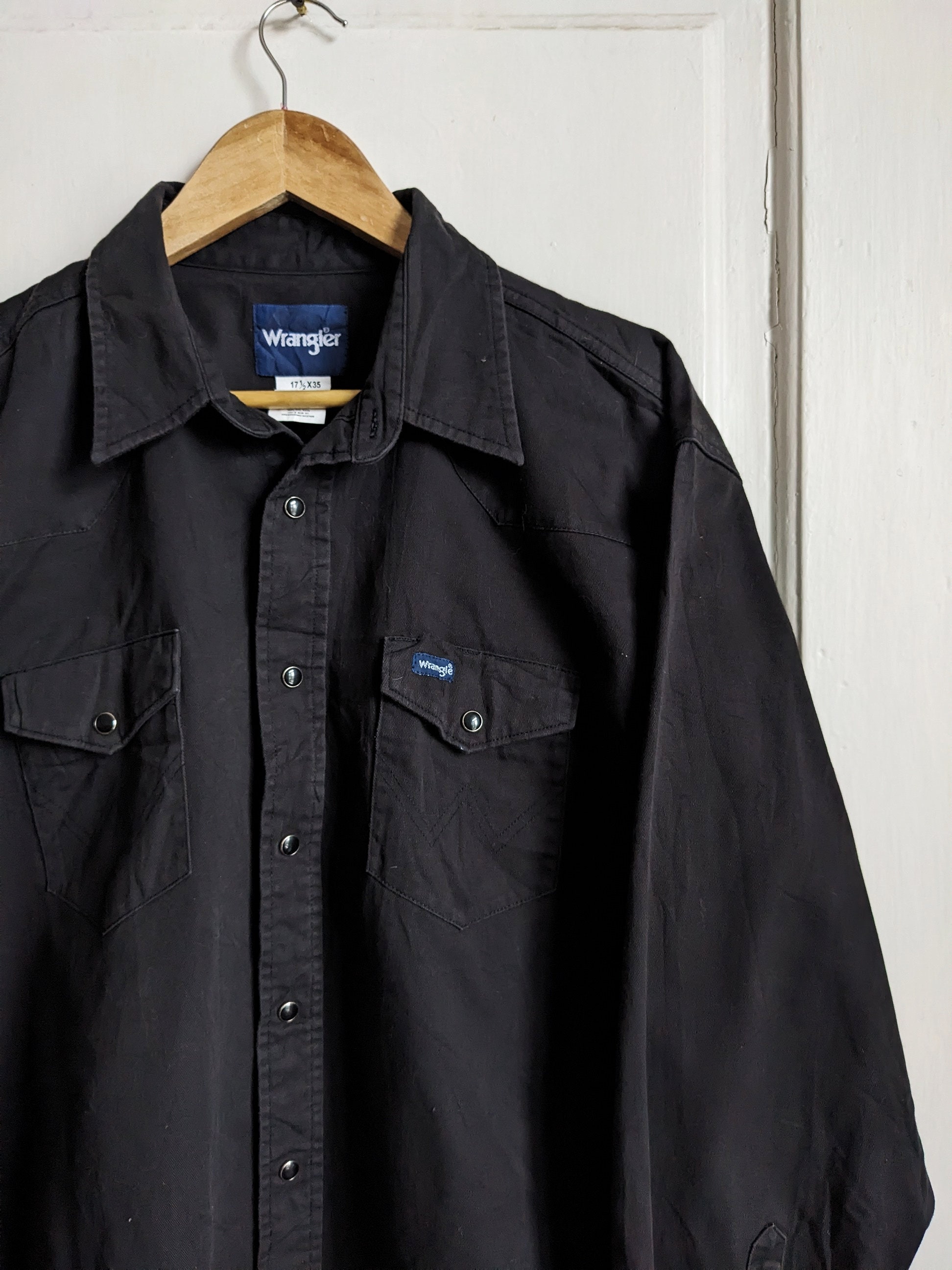 Wrangler Western Shirt Cowboy Black - Etsy