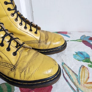 Vintage Dr. Martens 1460 Yellow Boots England image 6