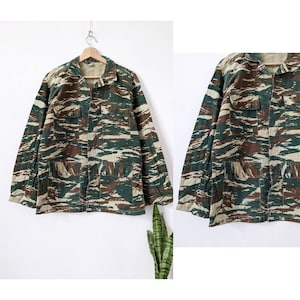Vintage Military Camo Jacket Camouflage lizard Pattern
