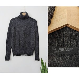 Icebreaker EXP women's gray 100% Merino Wool Full Zip Jacket Size