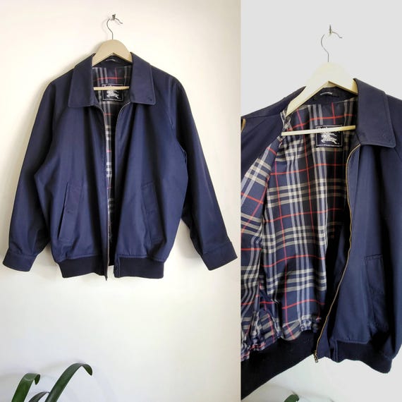 Vintage Burberrys Harrington Jacket Blue - Etsy Israel