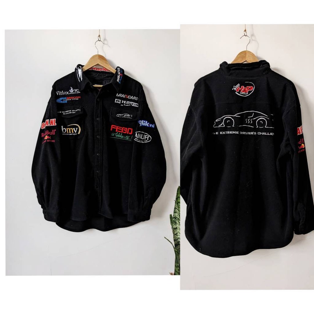 Vintage Racing Shirt Patches Red Bull Race 00s Fleece Shirt Etsy