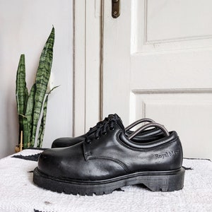 Vintage Dr. Martens Royal Mail Steel Toe England Shoes Black 