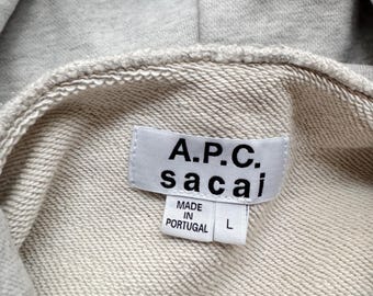 Sacai X A.P.C. Gray Hoodie Japan - Etsy