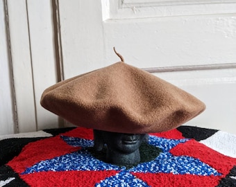 Vintage Kangol Modelaine Women Wool Beret Beige Made in England