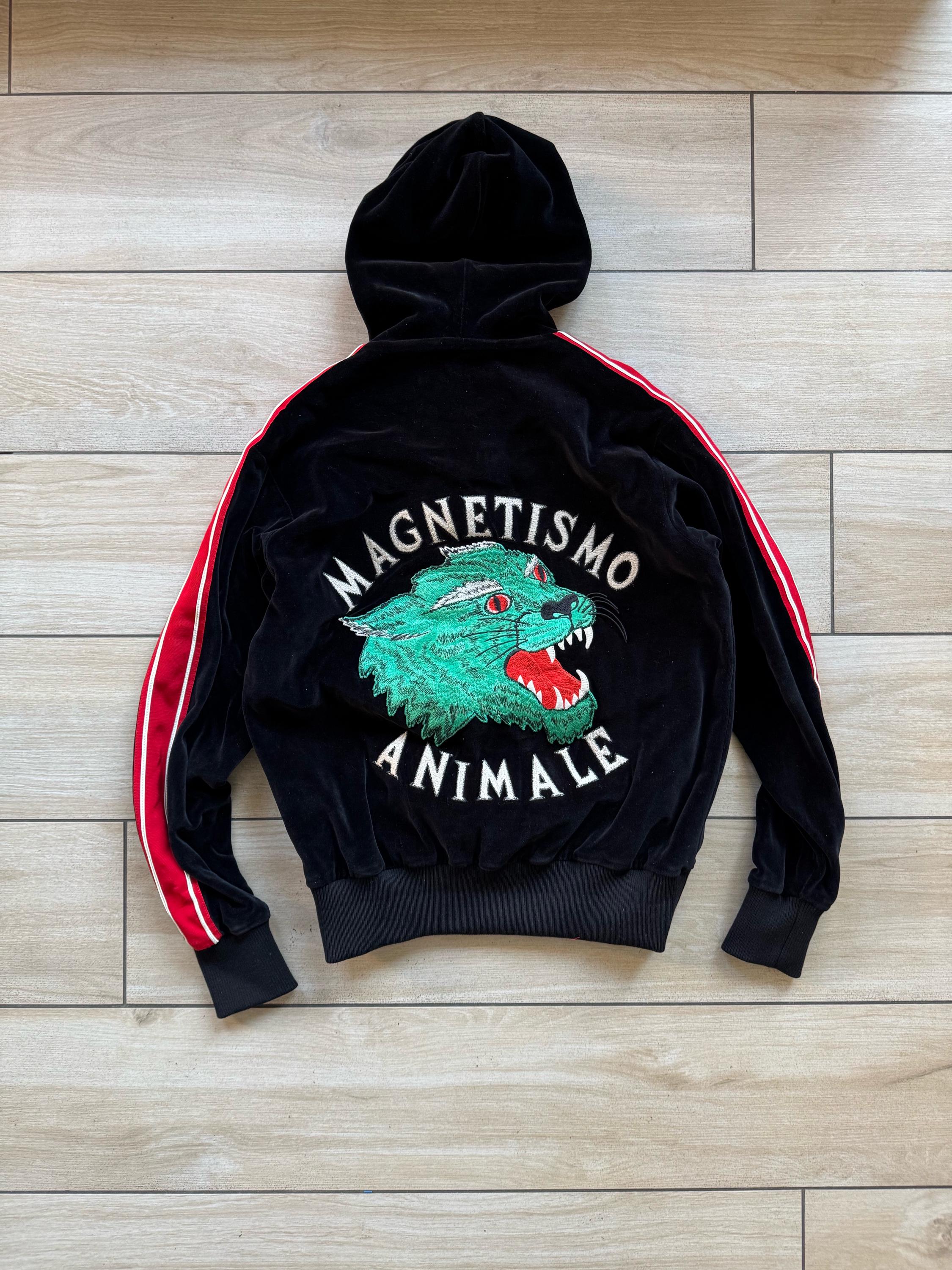Gucci Velour Hoodie Full Zip Magnetismo Animale Panther - Etsy