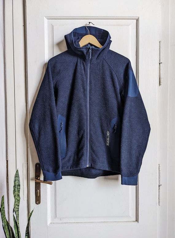 Arcteryx Polartec Hooded Fleece Jacket Blue Navy Etsy
