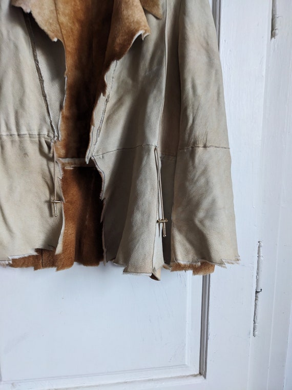 Rindi Patchwork Fur Leather Jacket Shearling - image 6