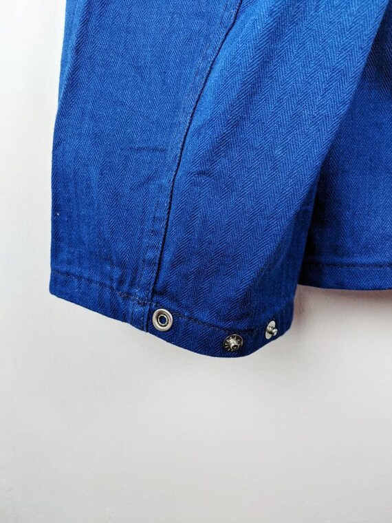 70s EURO VINTAGE FRENCH WORKER ボロジャケット VINTAGE FRENCH WORKWEAR TWILL HERRINGBONE HBT JACKET 1970S