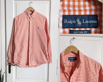 Vintage Ralph Lauren Checked Shirt Orange  Button Down