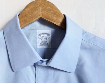 Chemise Habillée Brooks Brothers 17.5 36 - Rayures Bleu Et Blanc - Non Iron - Occasion Très Bon état