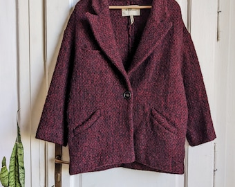 Isabel Marant Etoile Wool Jacket Burgundy Womens Oversized Coat