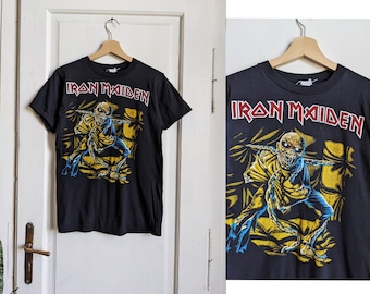 Vtg 1983 Iron Maiden Piece Of Mind T-Shirt Black 80s Screen Vtg 1983 Iron Maiden Piece Of Mind T-Shirt Black 80s Screen