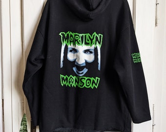 Vintage 90s Marilyn Manson Merch Hoodie MM - Etsy Vintage 90s Marilyn Manson Merch Hoodie MM - Etsy