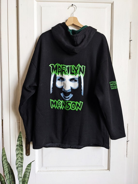 Vintage 90s Marilyn Manson Merch Hoodie MM - image 4