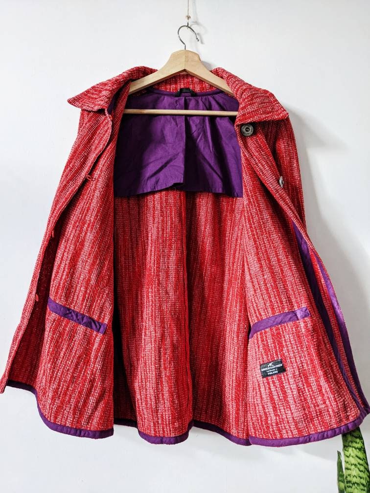 Annikki Karvinen Handmade Jacket Finland Wool Red - Etsy