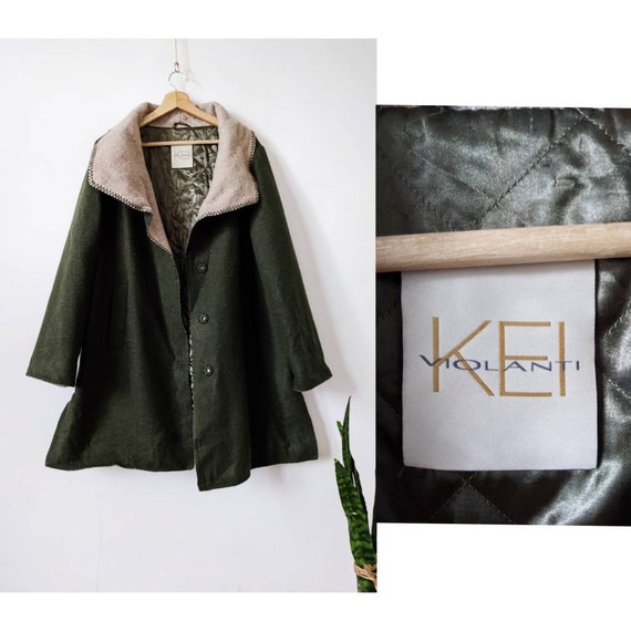Buy Violanti Kei Wool Jacket Khaki Oversize Italy Khaki Insulated  