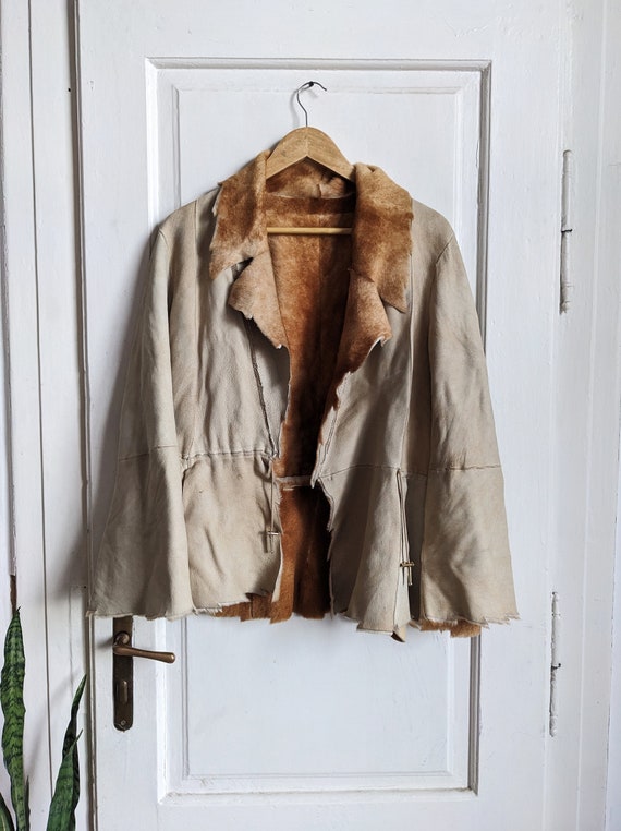 Rindi Patchwork Fur Leather Jacket Shearling - image 2