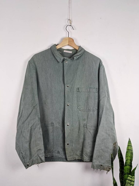 Vintage 70s French Work Jacket Sanfor Retro Workw