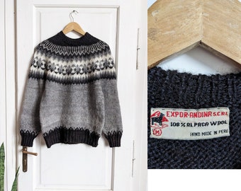 Vintage Peruvian Alpaca Handmade Sweater Handknitted Ornament