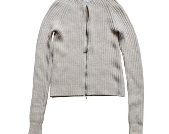 Vintage 90s Christian Dior Sports Knit Cardigan Wool Jacket Large