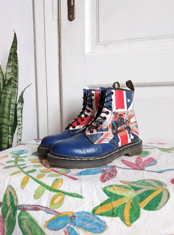 Vintage Dr. Martens Boots 1460 Union Jack Bulldog England Etsy