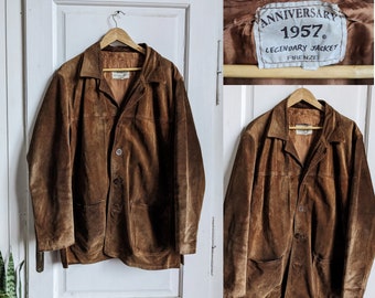 Vintage Brown Suede Leather Jacket Classic Style 1950s Inspired - Etsy