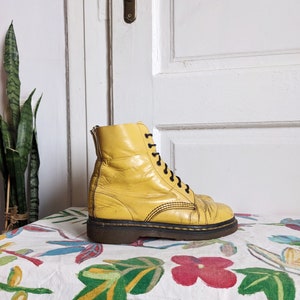 Vintage Dr. Martens 1460 Yellow Boots England image 3