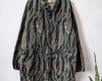 Veste camo vintage lézard des années 80, motif camouflage du clan Tigre camo