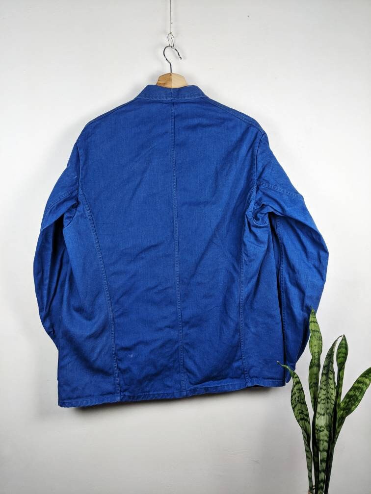 Vintage French Work Jacket Chore Sanfor Blue 70s Swiss Made - Etsy