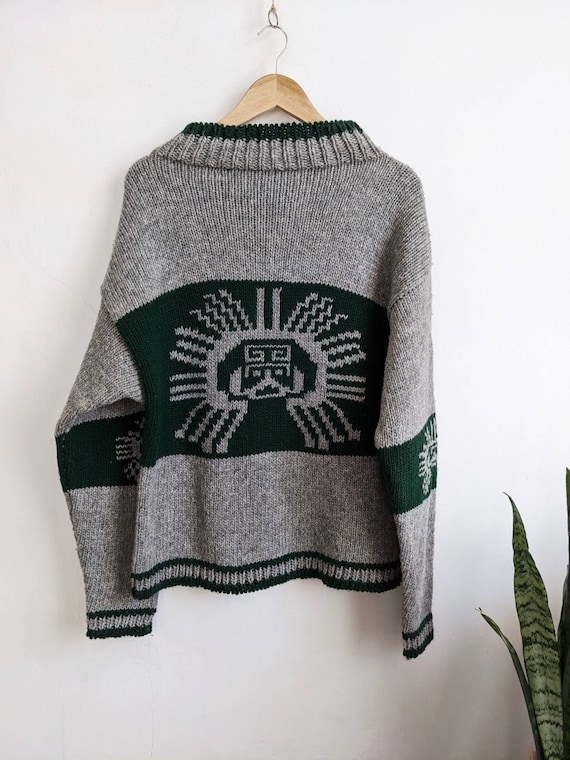 Vintage Native Knitwear Sweater Wool Tribal Aztec… - image 2